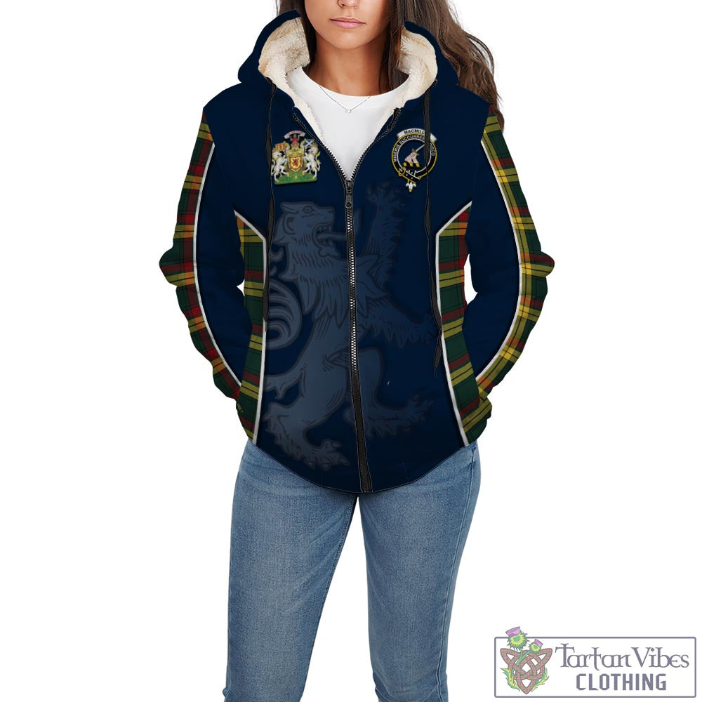 Tartan Vibes Clothing MacMillan Old Modern Tartan Sherpa Hoodie with Family Crest and Lion Rampant Vibes Sport Style