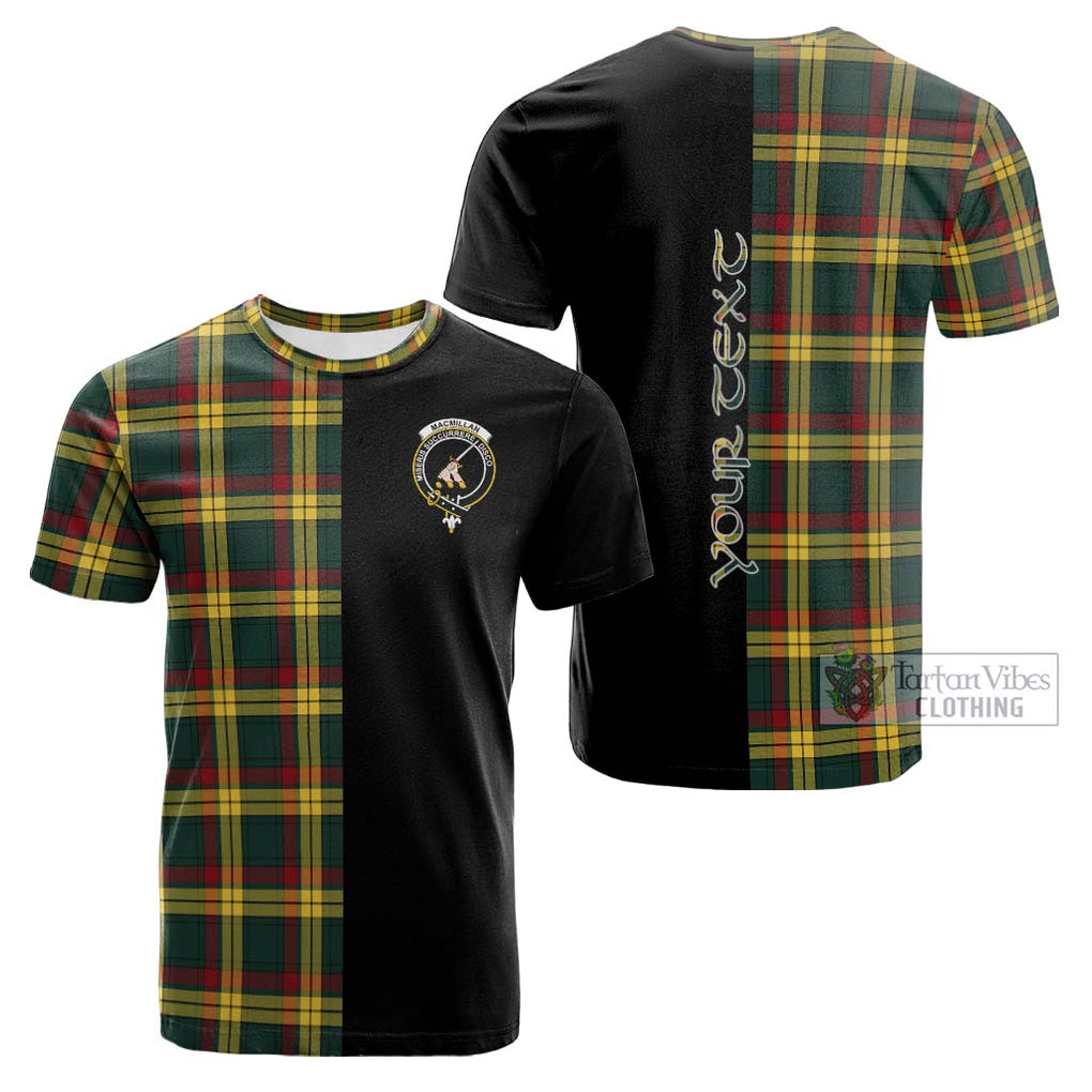 Tartan Vibes Clothing MacMillan Old Modern Tartan Cotton T-shirt with Family Crest and Half Of Me Style