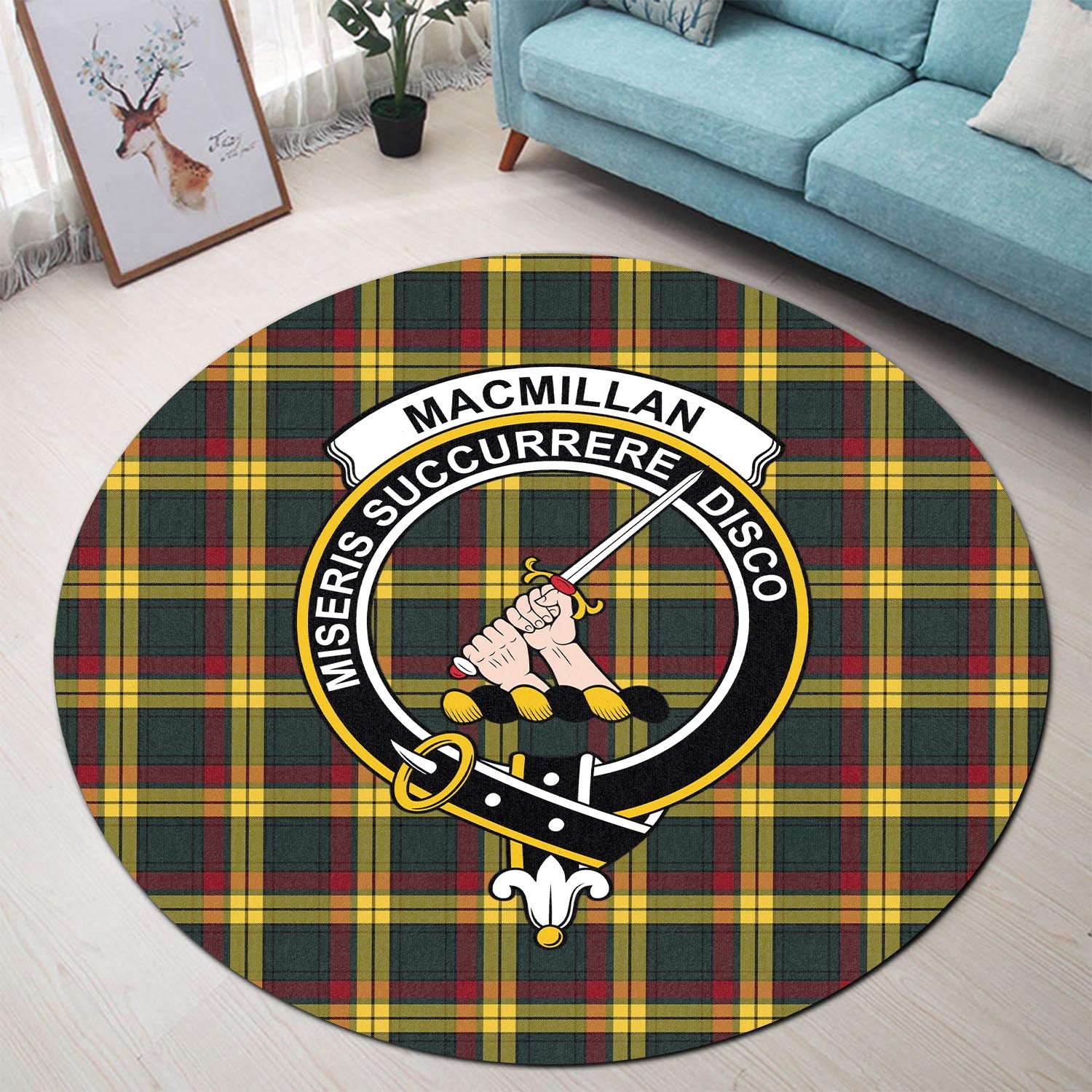 macmillan-old-modern-tartan-round-rug-with-family-crest