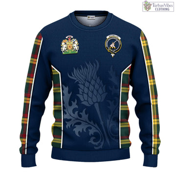 MacMillan Old Modern Tartan Knitted Sweatshirt with Family Crest and Scottish Thistle Vibes Sport Style