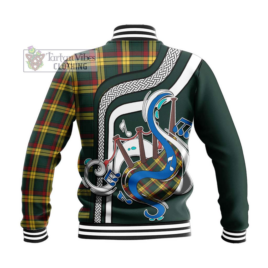 Tartan Vibes Clothing MacMillan Old Modern Tartan Baseball Jacket with Epic Bagpipe Style