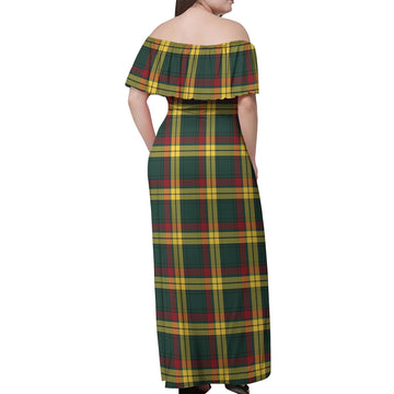MacMillan Old Modern Tartan Off Shoulder Long Dress