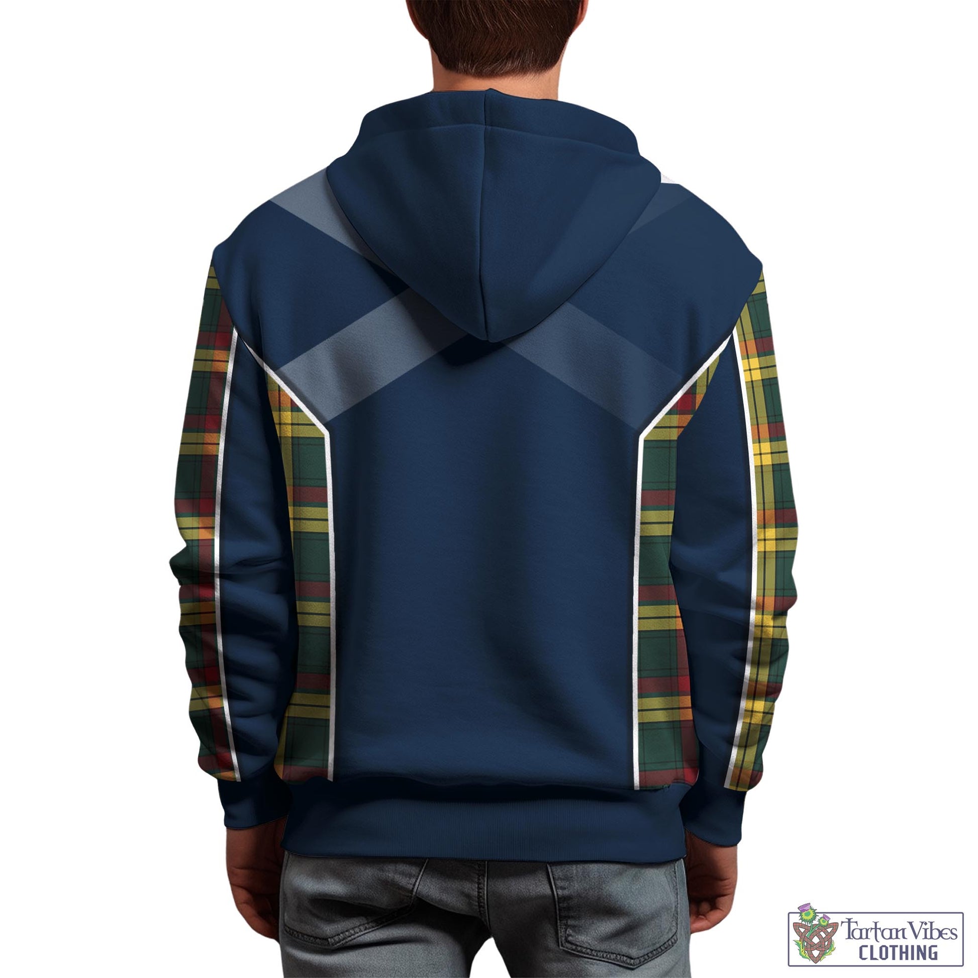 Tartan Vibes Clothing MacMillan Old Modern Tartan Hoodie with Family Crest and Scottish Thistle Vibes Sport Style