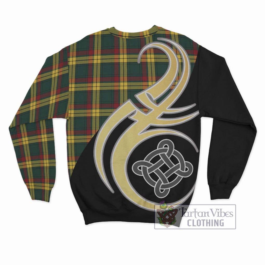 MacMillan Old Modern Tartan Sweatshirt with Family Crest and Celtic Symbol Style - Tartan Vibes Clothing