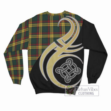 MacMillan Old Modern Tartan Sweatshirt with Family Crest and Celtic Symbol Style