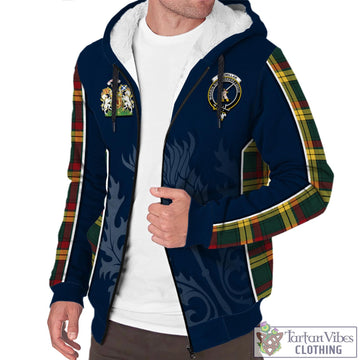 MacMillan Old Modern Tartan Sherpa Hoodie with Family Crest and Scottish Thistle Vibes Sport Style