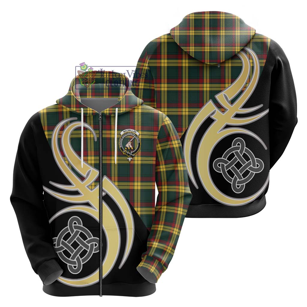 MacMillan Old Modern Tartan Hoodie with Family Crest and Celtic Symbol Style - Tartan Vibes Clothing