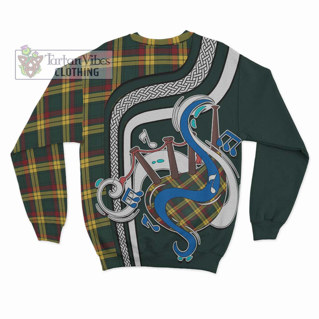 Tartan Vibes Clothing MacMillan Old Modern Tartan Sweatshirt with Epic Bagpipe Style