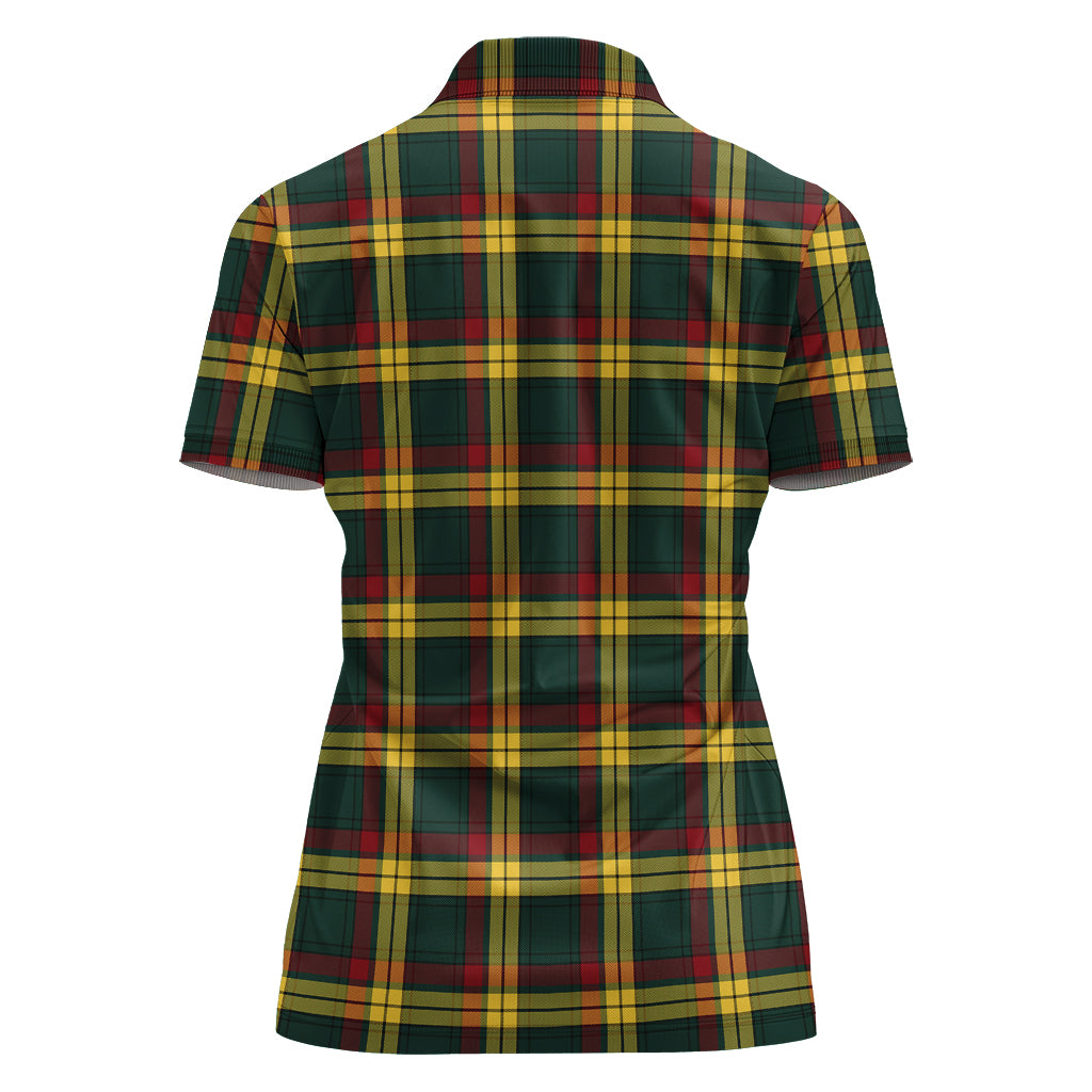 MacMillan Old Modern Tartan Polo Shirt with Family Crest For Women - Tartan Vibes Clothing