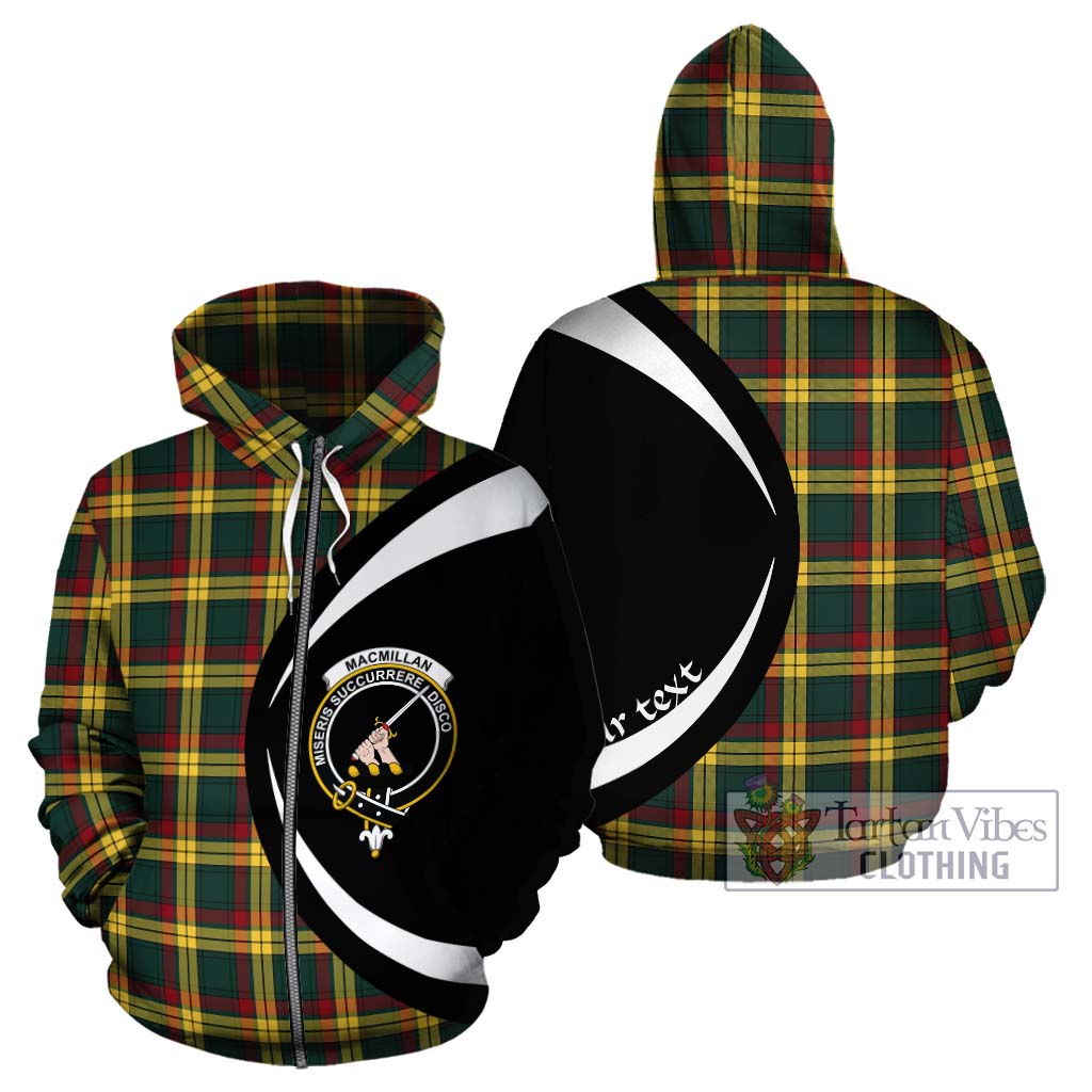 Tartan Vibes Clothing MacMillan Old Modern Tartan Hoodie with Family Crest Circle Style