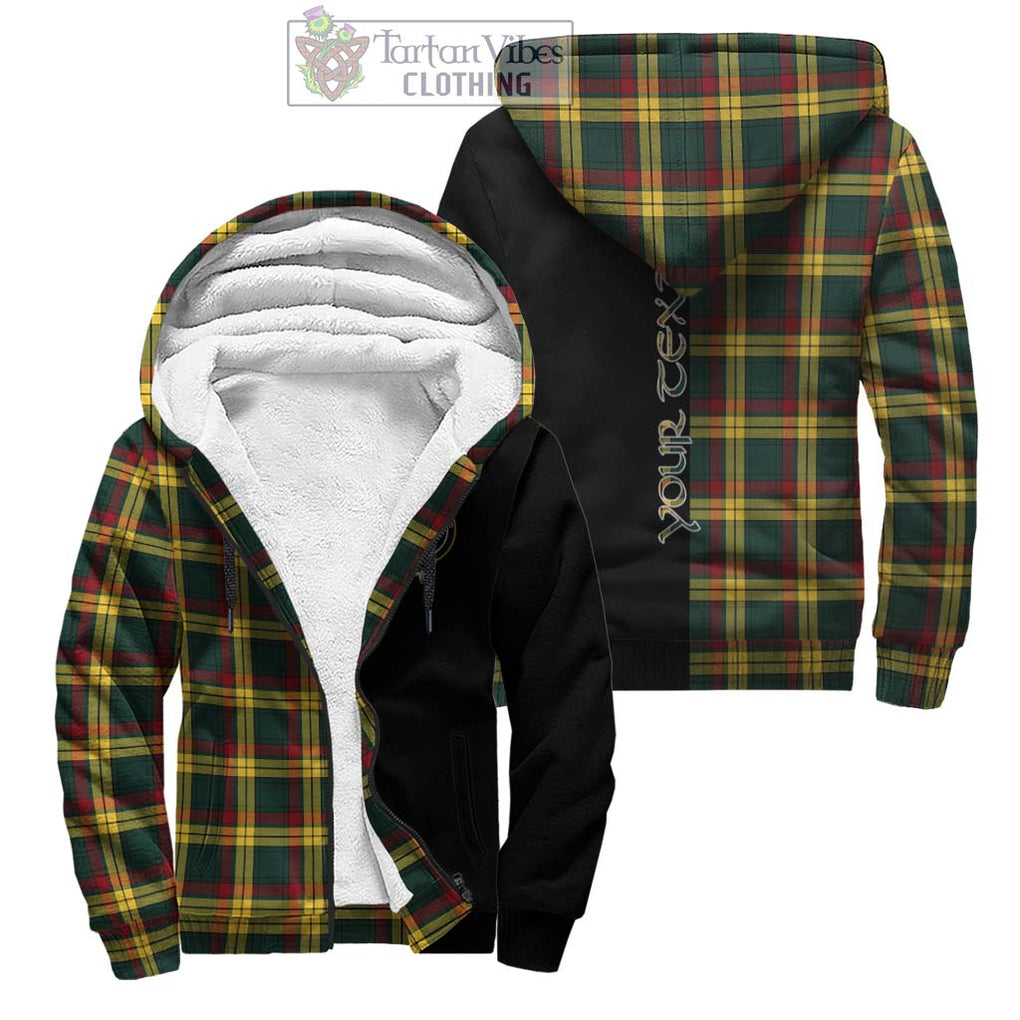 MacMillan Old Modern Tartan Sherpa Hoodie with Family Crest and Half Of Me Style Unisex - Tartanvibesclothing Shop