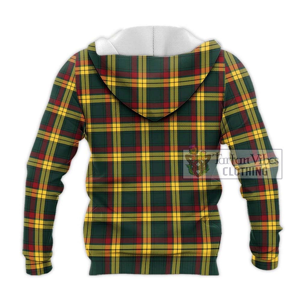 MacMillan Old Modern Tartan Knitted Hoodie with Family Crest DNA In Me Style - Tartanvibesclothing Shop