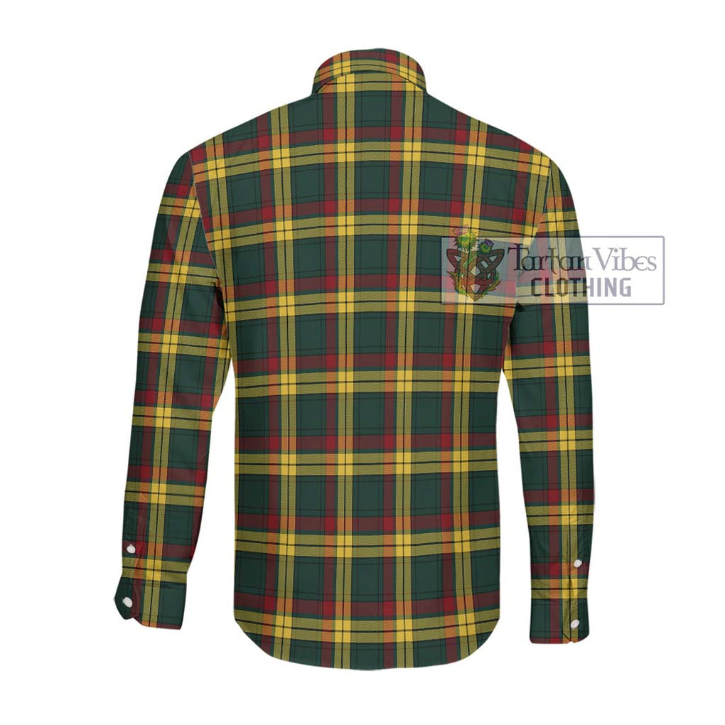 MacMillan Old Modern Tartan Long Sleeve Button Shirt with Family Crest DNA In Me Style - Tartanvibesclothing Shop