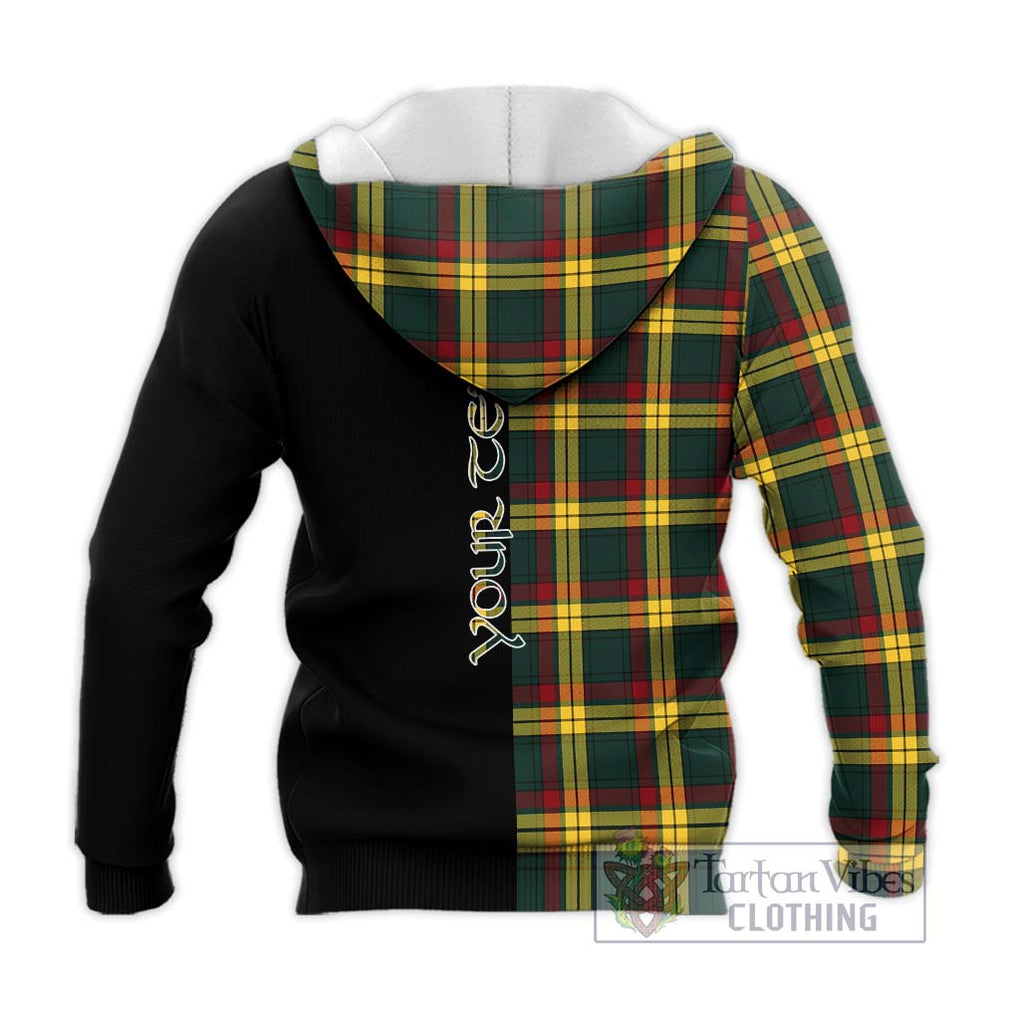 MacMillan Old Modern Tartan Knitted Hoodie with Family Crest and Half Of Me Style - Tartanvibesclothing Shop