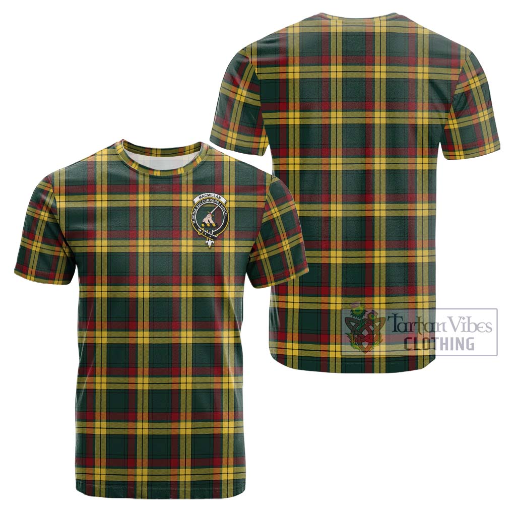 Tartan Vibes Clothing MacMillan Old Modern Tartan Cotton T-Shirt with Family Crest