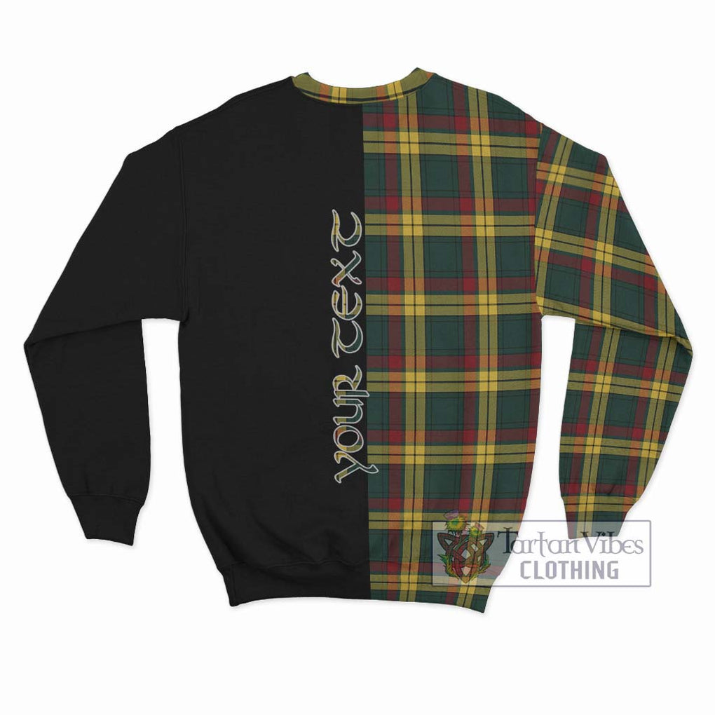 MacMillan Old Modern Tartan Sweatshirt with Family Crest and Half Of Me Style - Tartanvibesclothing Shop