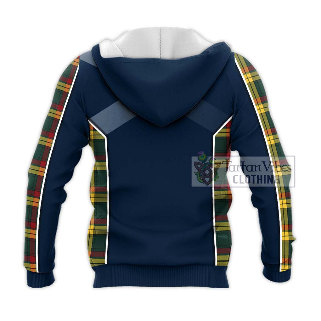 MacMillan Old Modern Tartan Knitted Hoodie with Family Crest and Lion Rampant Vibes Sport Style - Tartan Vibes Clothing