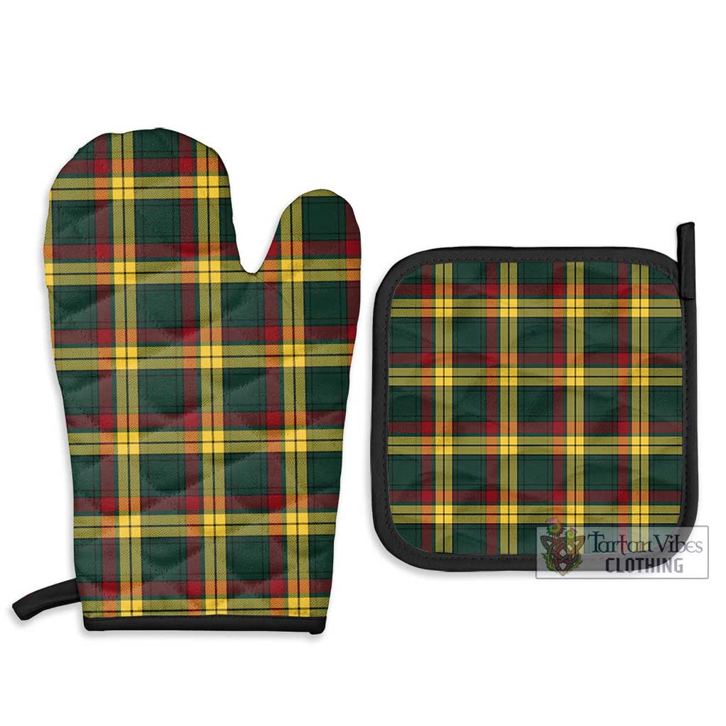 MacMillan Old Modern Tartan Combo Oven Mitt & Pot-Holder Combo 1 Oven Mitt & 2 Pot-Holder Black - Tartan Vibes Clothing