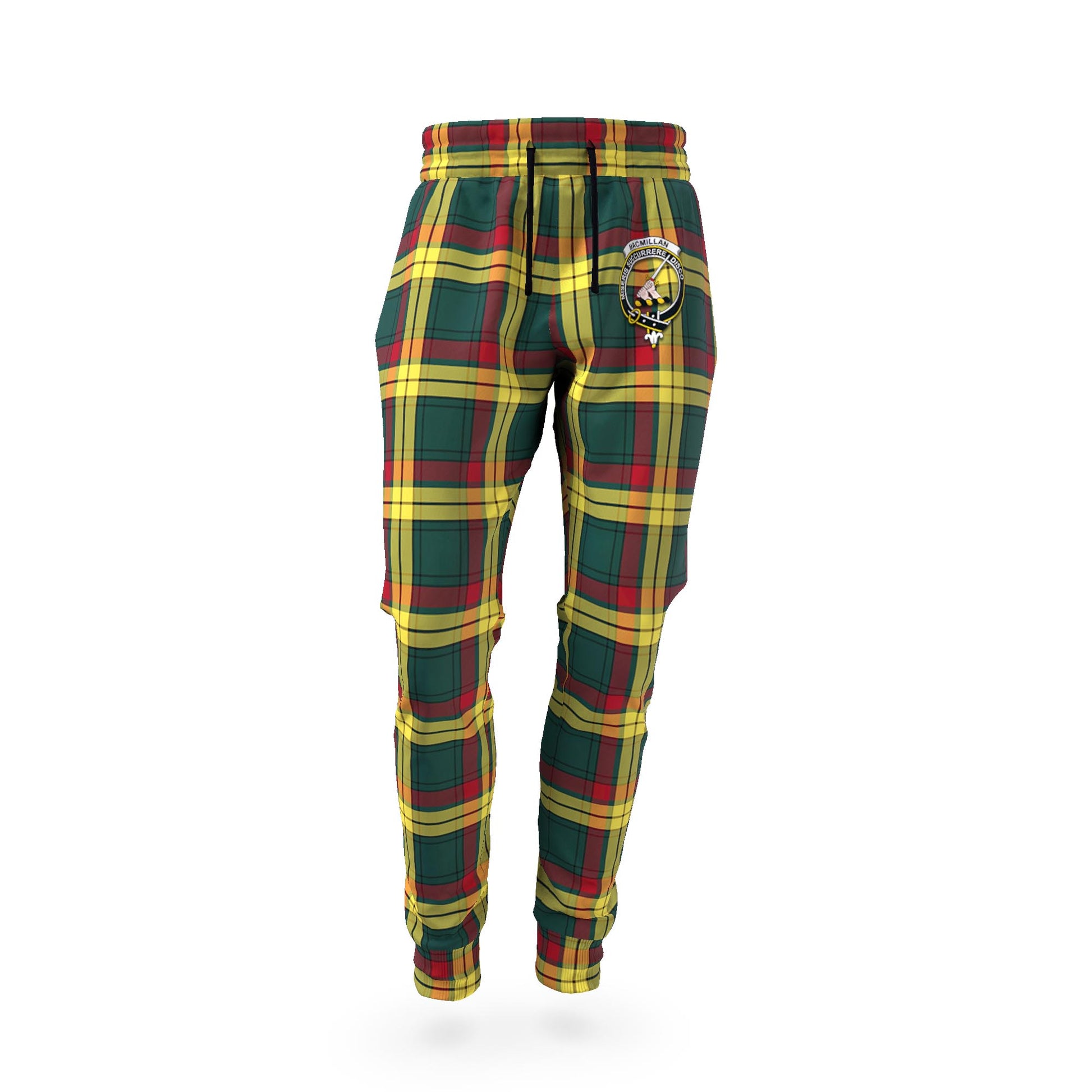 MacMillan Old Modern Tartan Joggers Pants with Family Crest - Tartanvibesclothing