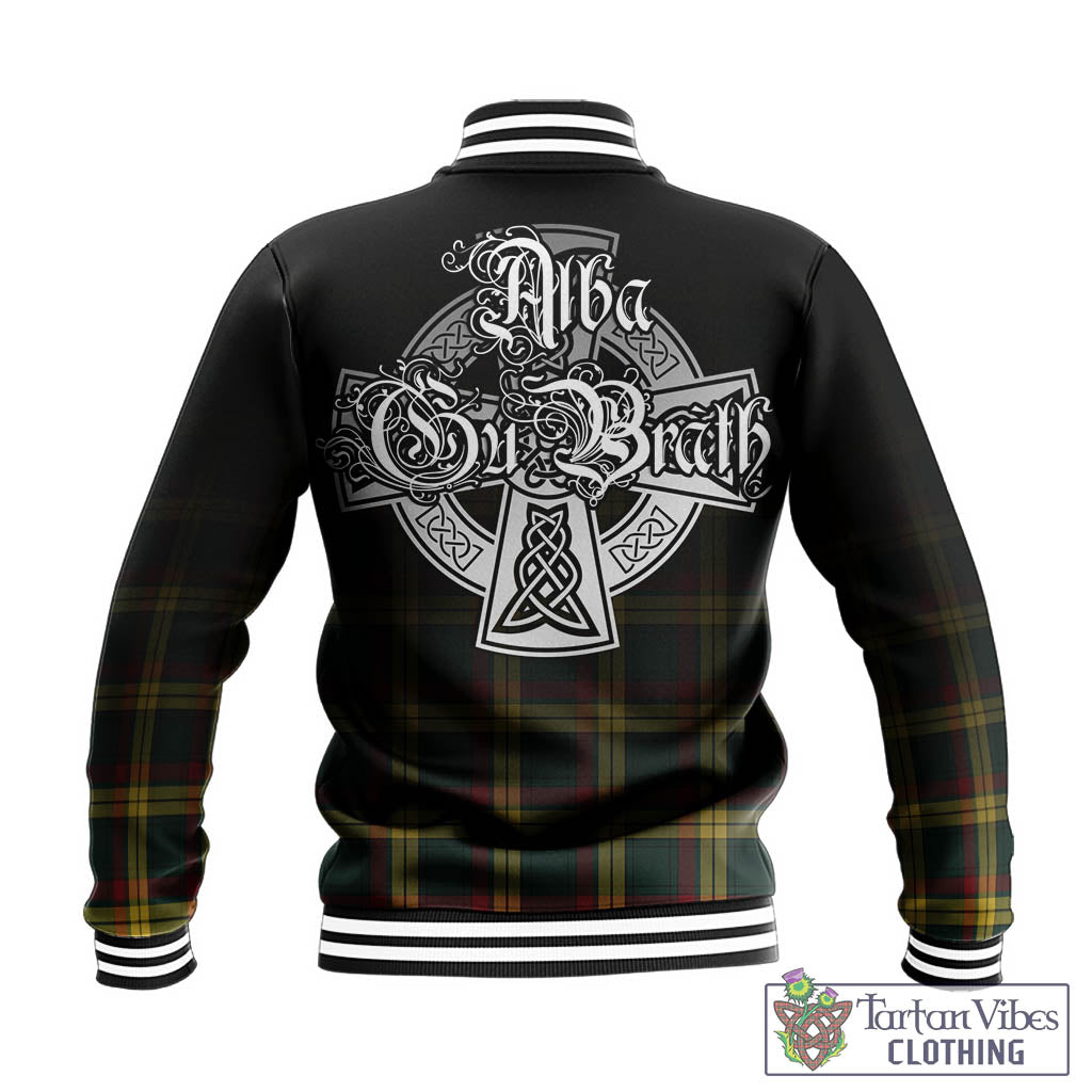 Tartan Vibes Clothing MacMillan Old Modern Tartan Baseball Jacket Featuring Alba Gu Brath Family Crest Celtic Inspired