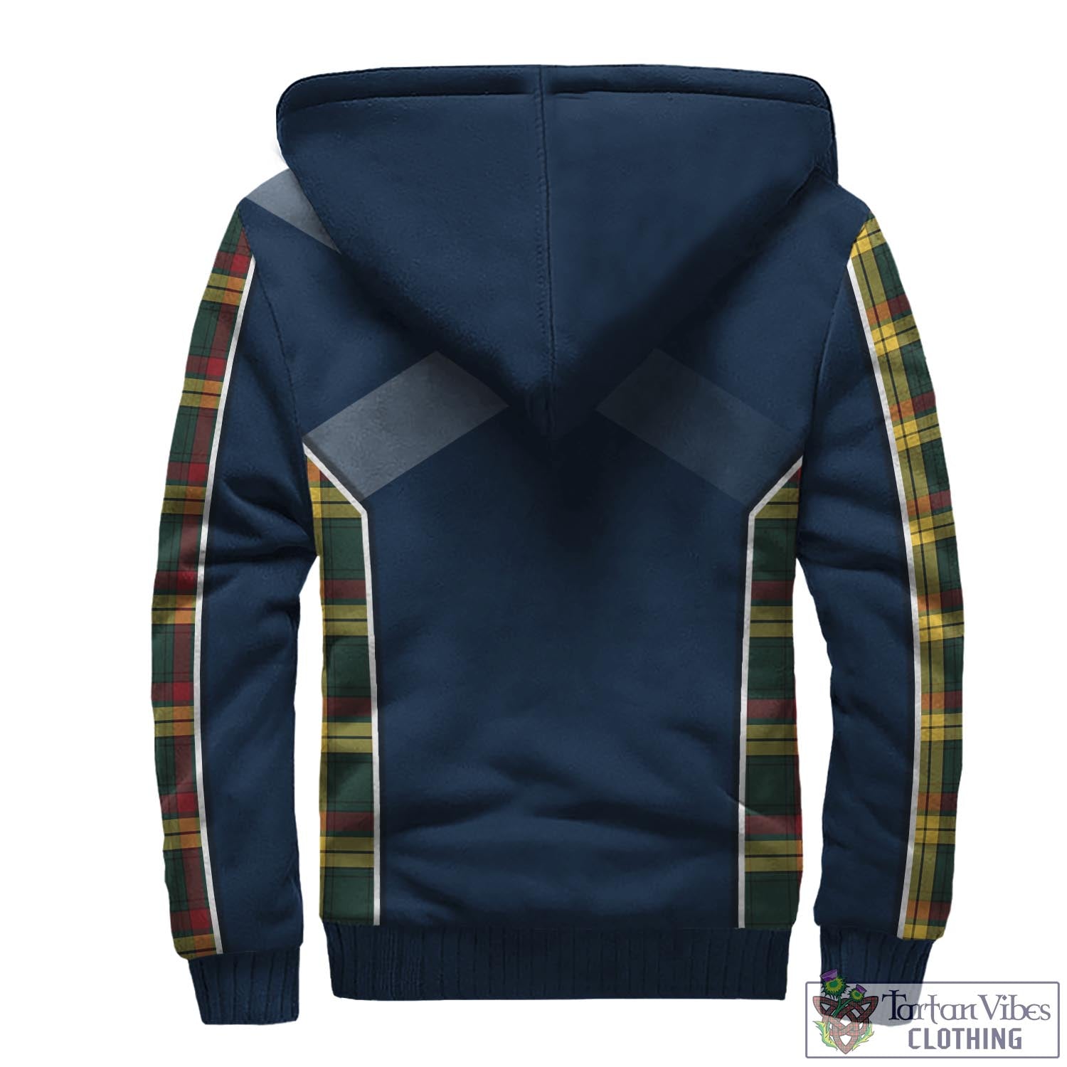 Tartan Vibes Clothing MacMillan Old Modern Tartan Sherpa Hoodie with Family Crest and Scottish Thistle Vibes Sport Style