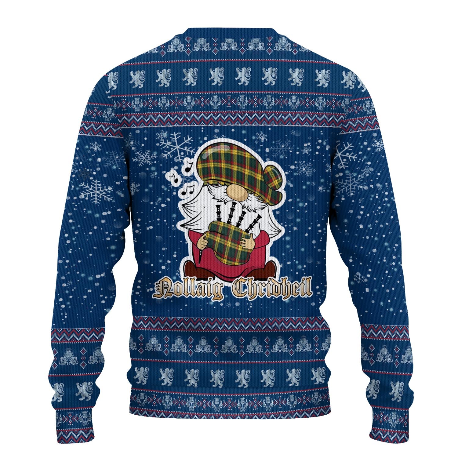 MacMillan Old Modern Clan Christmas Family Knitted Sweater with Funny Gnome Playing Bagpipes - Tartanvibesclothing