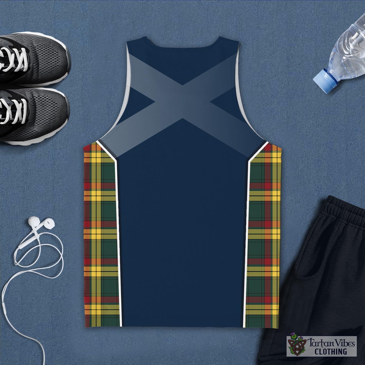 Tartan Vibes Clothing MacMillan Old Modern Tartan Men's Tanks Top with Family Crest and Scottish Thistle Vibes Sport Style