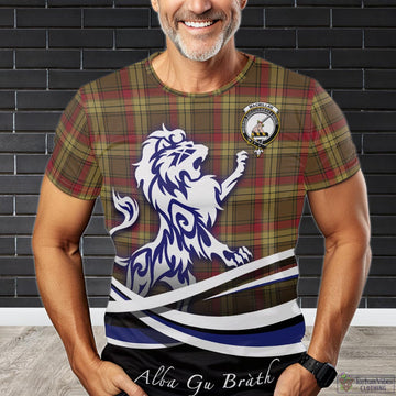 MacMillan Old Weathered Tartan T-Shirt with Alba Gu Brath Regal Lion Emblem