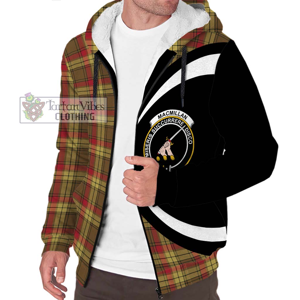 MacMillan Old Weathered Tartan Sherpa Hoodie with Family Crest Circle Style Unisex S - Tartan Vibes Clothing