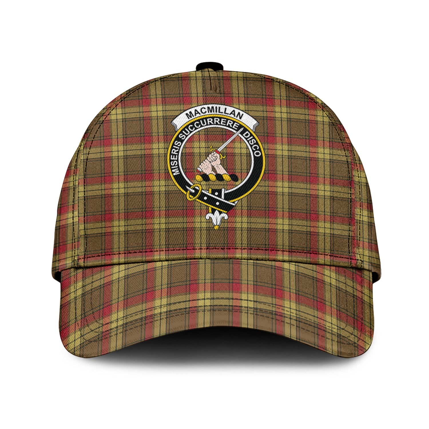 MacMillan Old Weathered Tartan Classic Cap with Family Crest Classic Cap Universal Fit - Tartan Vibes Clothing