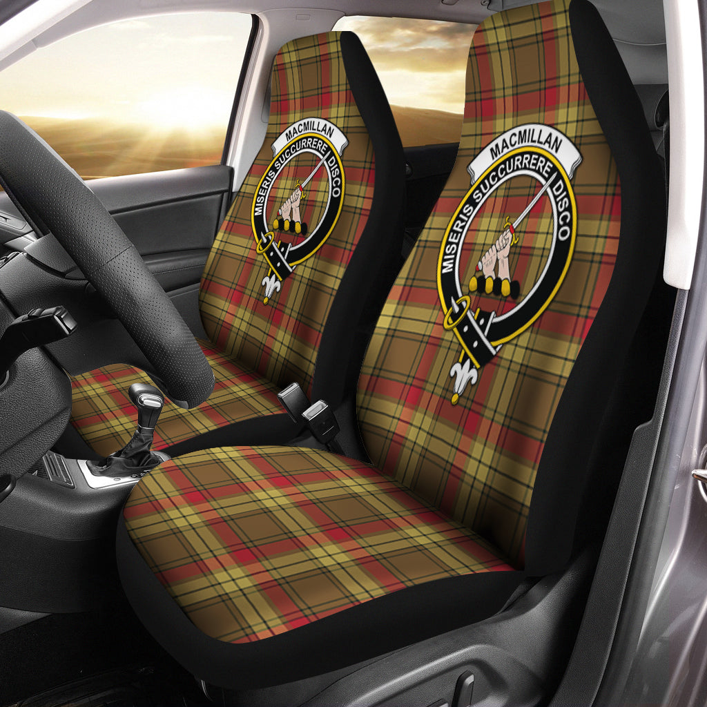 MacMillan Old Weathered Tartan Car Seat Cover with Family Crest One Size - Tartanvibesclothing