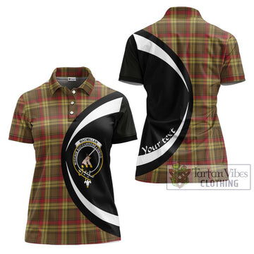 MacMillan Old Weathered Tartan Women's Polo Shirt with Family Crest Circle Style