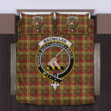 MacMillan Old Weathered Tartan Quilt Bed Set with Family Crest