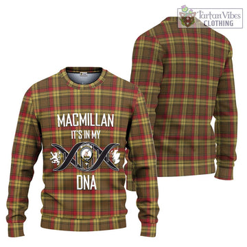 MacMillan Old Weathered Tartan Knitted Sweater with Family Crest DNA In Me Style