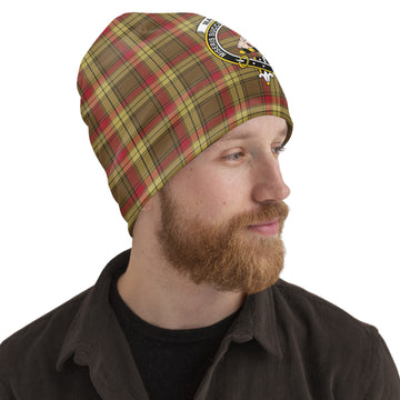 MacMillan Old Weathered Tartan Beanies Hat with Family Crest