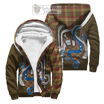 MacMillan Old Weathered Tartan Sherpa Hoodie with Epic Bagpipe Style