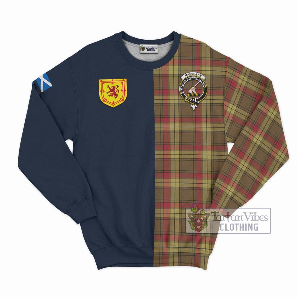 Tartan Vibes Clothing MacMillan Old Weathered Tartan Sweatshirt with Scottish Lion Royal Arm Half Style