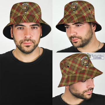 MacMillan Old Weathered Tartan Bucket Hat with Family Crest