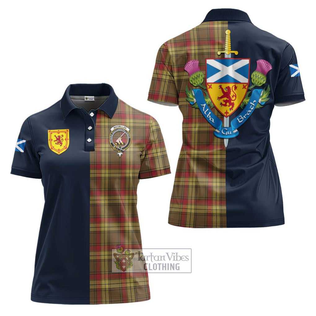 Tartan Vibes Clothing MacMillan Old Weathered Tartan Women's Polo Shirt with Scottish Lion Royal Arm Half Style