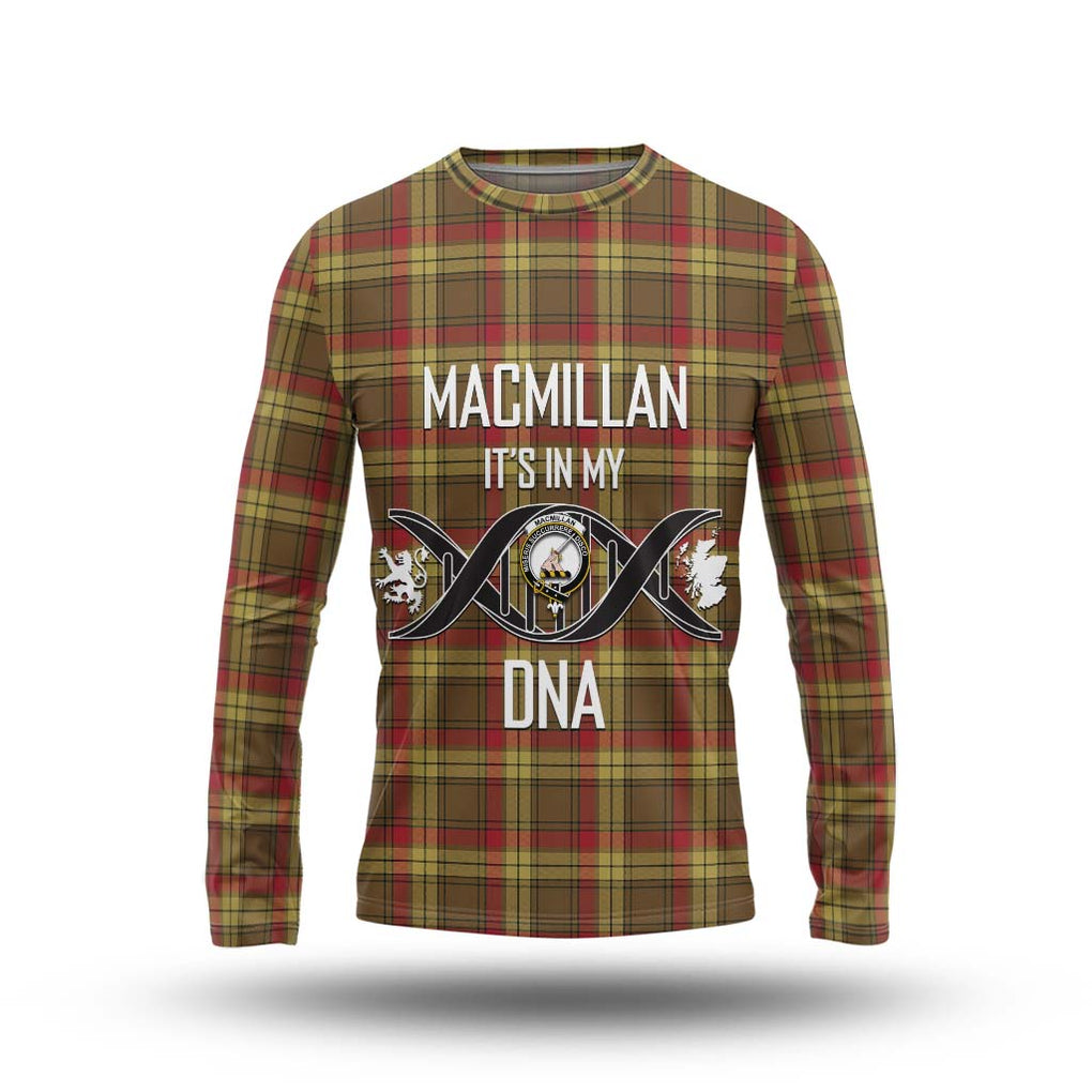 MacMillan Old Weathered Tartan Long Sleeve T-Shirt with Family Crest DNA In Me Style Unisex - Tartanvibesclothing Shop