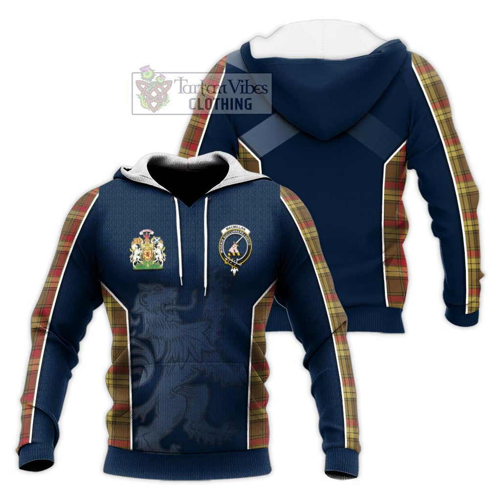 MacMillan Old Weathered Tartan Knitted Hoodie with Family Crest and Lion Rampant Vibes Sport Style Unisex Knitted Pullover Hoodie - Tartan Vibes Clothing