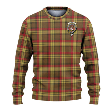 MacMillan Old Weathered Tartan Knitted Sweater with Family Crest