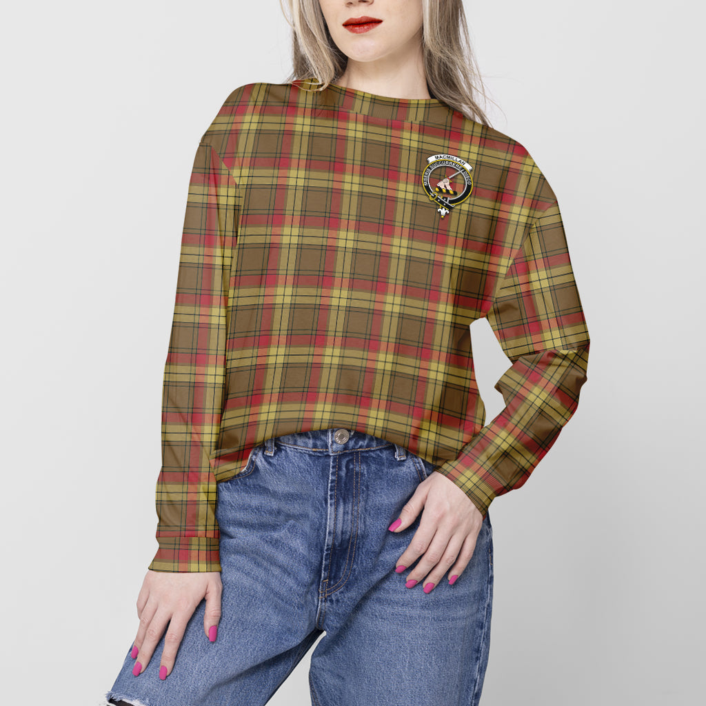 MacMillan Old Weathered Tartan Sweatshirt with Family Crest - Tartan Vibes Clothing