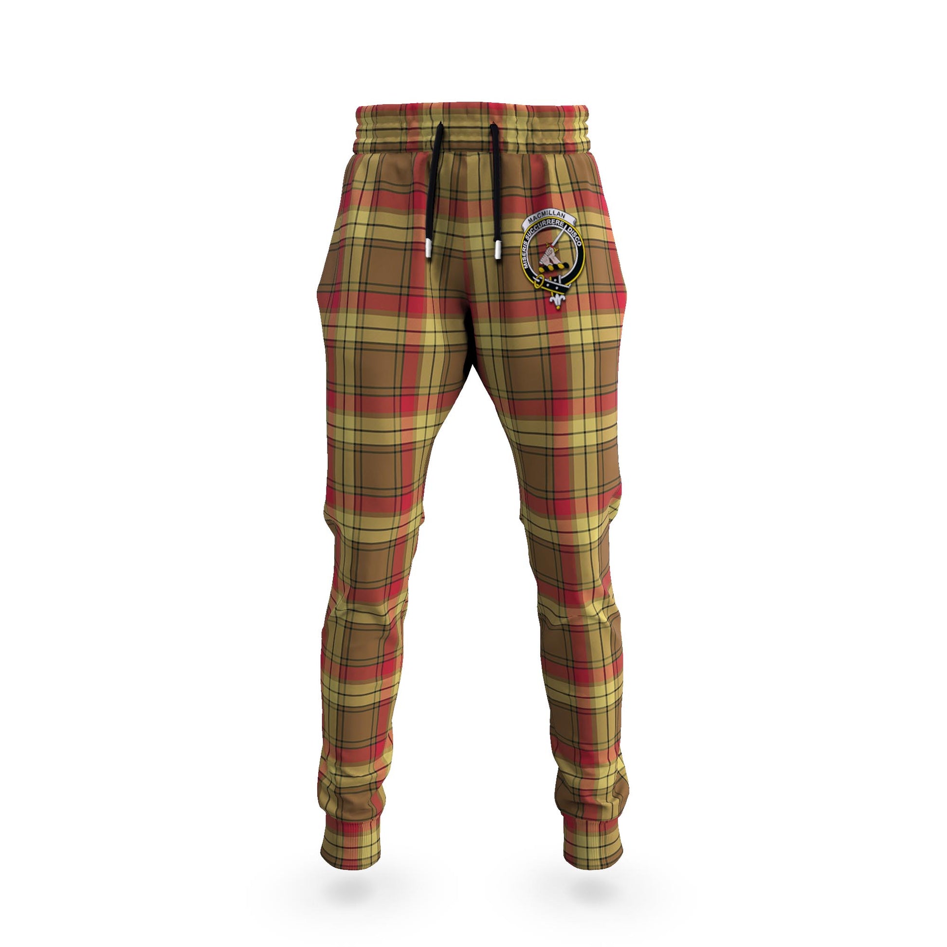 MacMillan Old Weathered Tartan Joggers Pants with Family Crest - Tartanvibesclothing