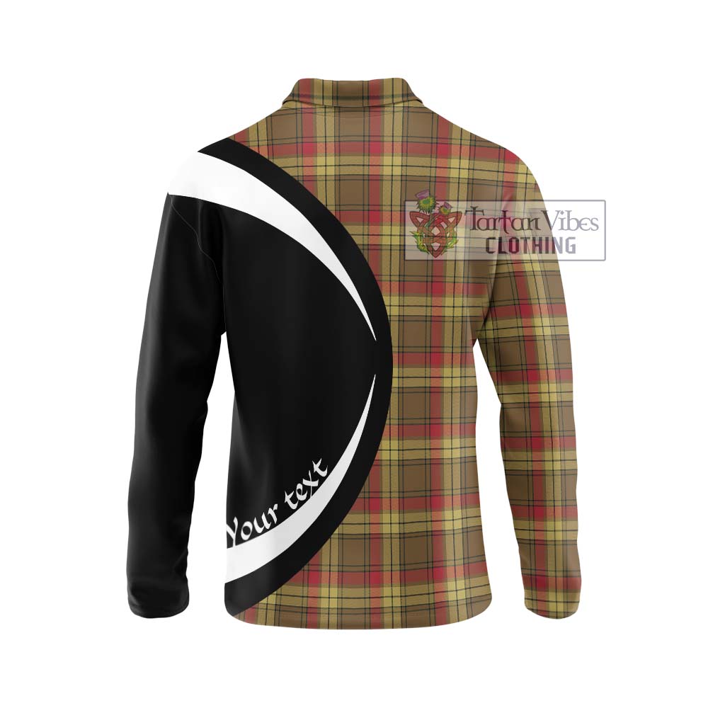 MacMillan Old Weathered Tartan Long Sleeve Polo Shirt with Family Crest Circle Style - Tartan Vibes Clothing