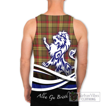 MacMillan Old Weathered Tartan Men's Tank Top with Alba Gu Brath Regal Lion Emblem