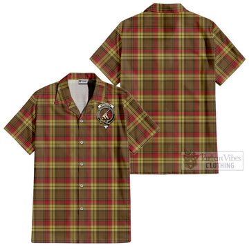 MacMillan Old Weathered Tartan Cotton Hawaiian Shirt with Family Crest