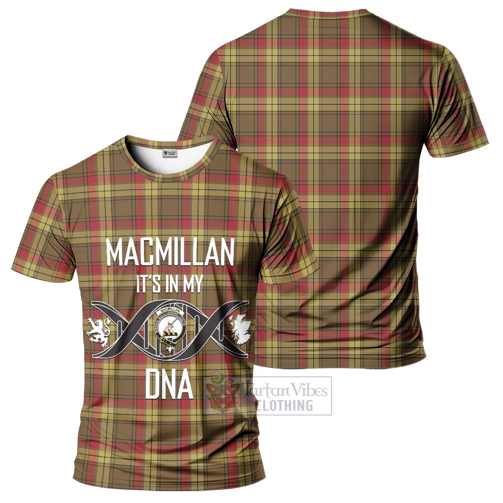 Tartan Vibes Clothing MacMillan Old Weathered Tartan T-Shirt with Family Crest DNA In Me Style