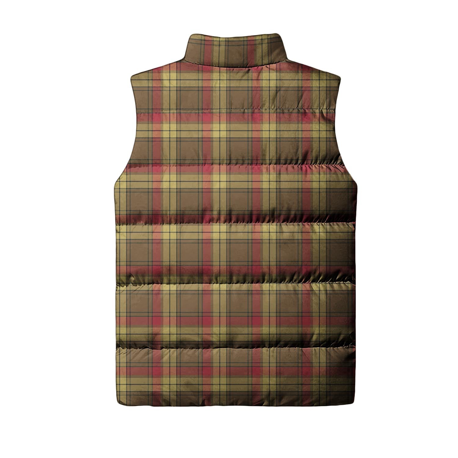 MacMillan Old Weathered Tartan Sleeveless Puffer Jacket with Family Crest - Tartanvibesclothing