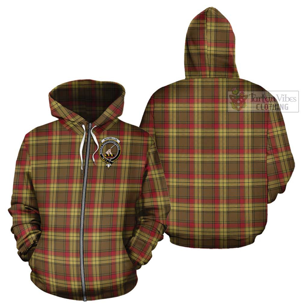 MacMillan Old Weathered Tartan Cotton Hoodie with Family Crest Zip Hoodie - Tartan Vibes Clothing